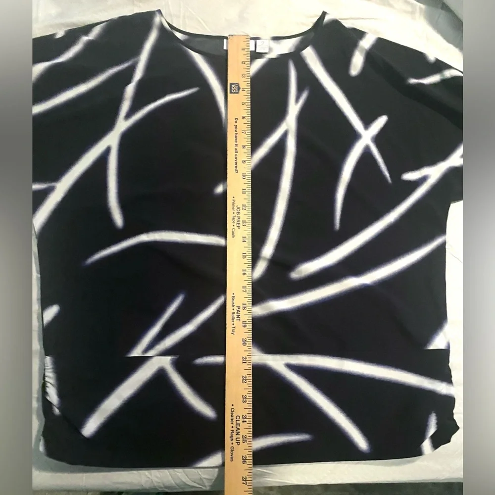 Chico’s Navy and White Women's Dolman Sleeve Top Sz 2/L - Picture 5 of 6